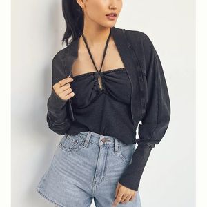 Pilcro Cropped Cotton Shrug
